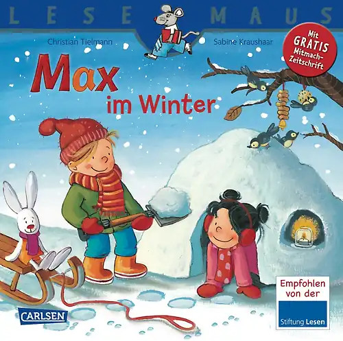 Lesemaus max im winter - max,